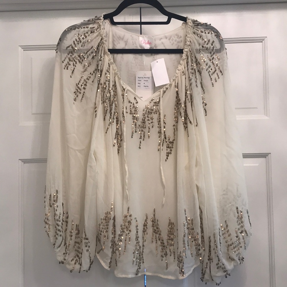 NWT Parker Beaded Blouse - size S